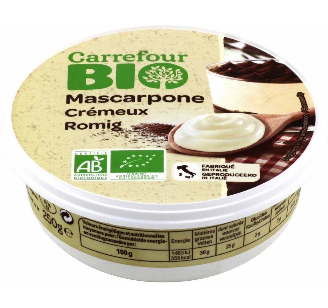 Carrefour Bio - Mascarpone bio crémeux (250g)