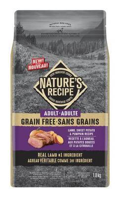Nature's recipe nourriture pour chiens adultes sans grains avec agneau véritable (1,8 kg) - lamb sweet potato & pumpkin recipe adult dry dog food (1.8 kg)