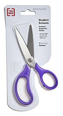 TRU RED™ Student 7 Stainless Steel Scissors, Straight Handle, Right & Left Handed, Assorted Colors (TR55048)