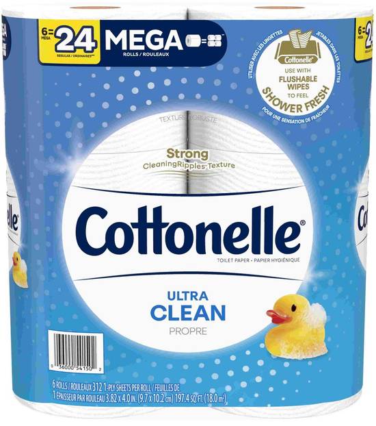 Cottonelle Ultra Clean Toilet Paper (6 rolls)