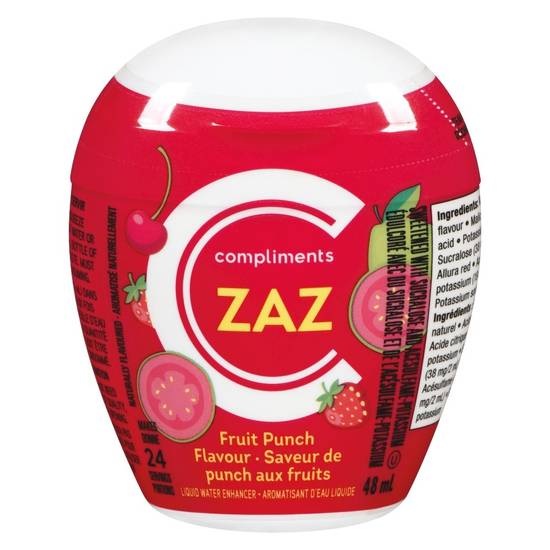 Compliments Zaz Liquid Fruit Punch Water Enhancer (48 ml)