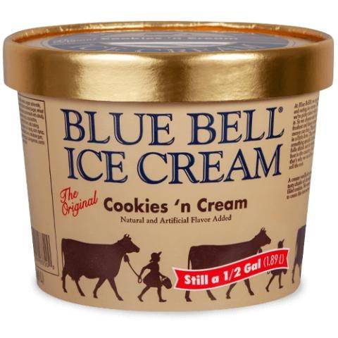 Blue Bell Cookies 'n Cream Half Gallon