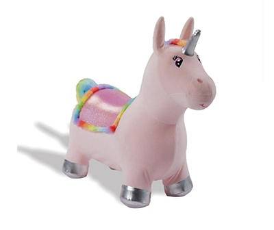 Brown Unicorn Bouncy Inflatable Jump-Along