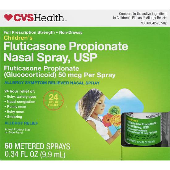 CVS Health Children's 24HR Fluticasone Propionate Nasal Spray, USP 50mcg, 60 Sprays