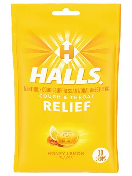 Halls Relief Honey Lemon Cough Drops 30ct