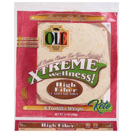 Ole Xtreme Wellness High Fiber Large Wraps (6 ct)