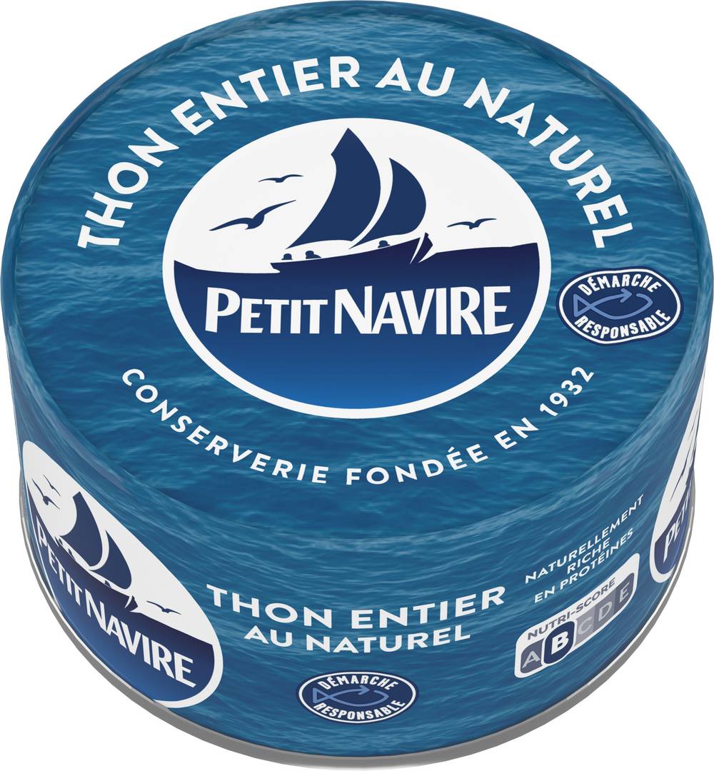 Petit Navire - Thon entier au naturel démarche responsable (132g)