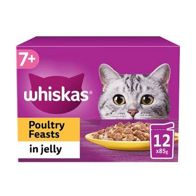 Whiskas 7+ Poultry Feasts in Jelly 12 X 85g (1.02kg)