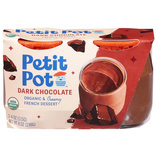 Petit Pot Organic Dark Chocolate French Dessert(2Ct)