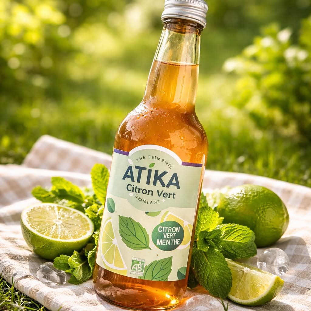 Kombucha "Atika" Citron Vert Menthe