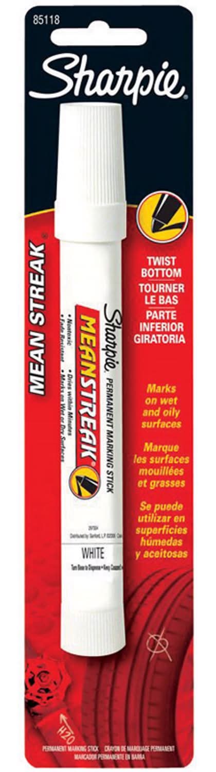 Sharpie Mean Streak White Bold Tip Permanent Marking Stick 1 Pk