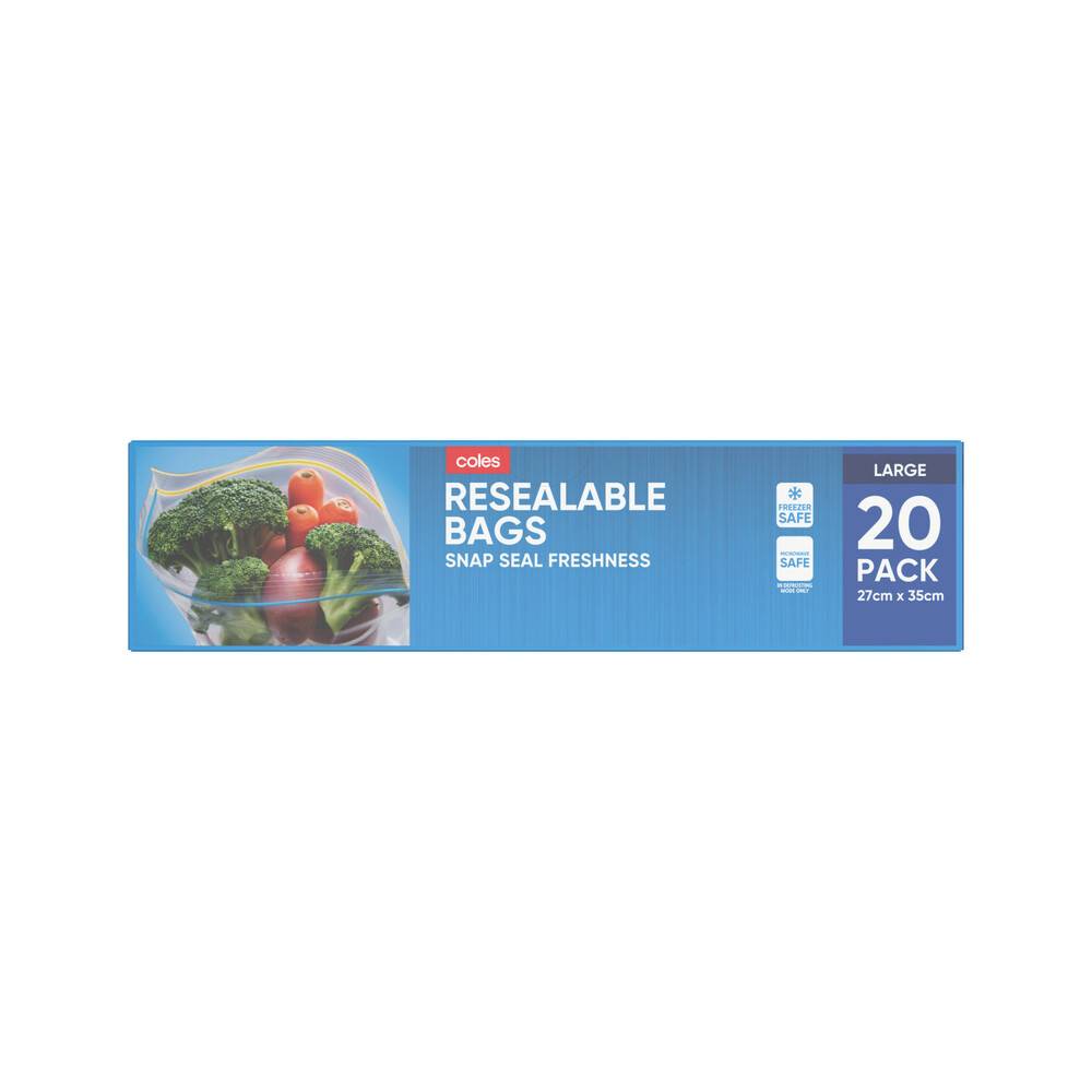 Coles Large Resealable Storage Bags 20 pack