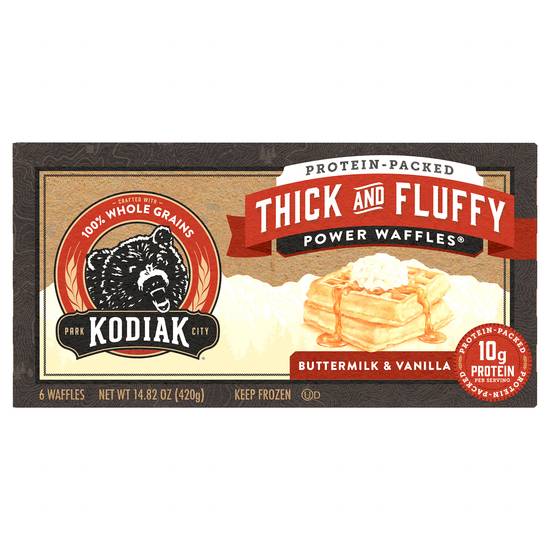 Kodiak Thick and Fluffy Buttermilk & Vanilla Power Waffles ( 6 ct )