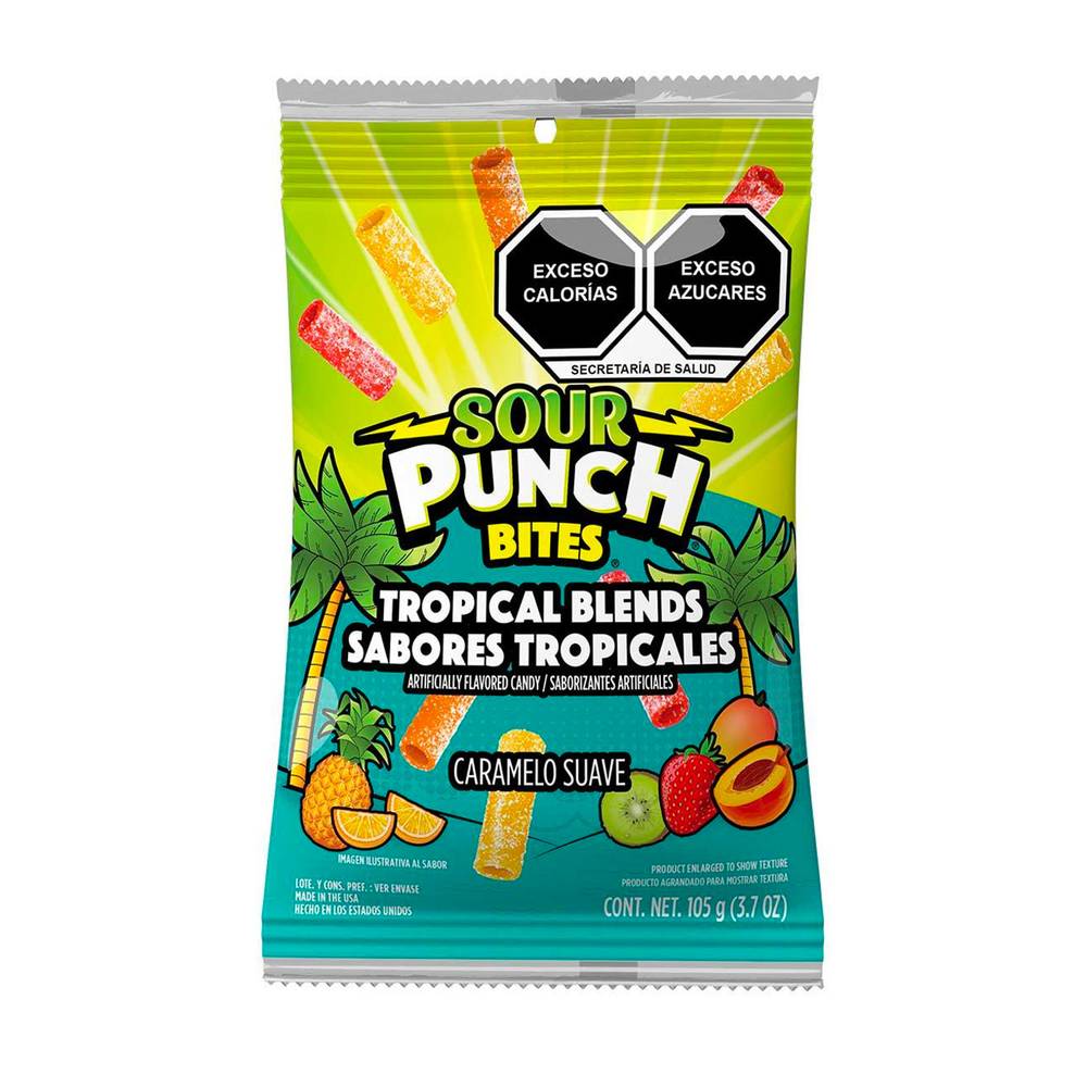 Sour punch bites sabores tropicales