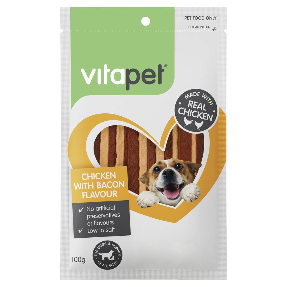 Vitapet Jerhigh Treat Real Chicken Bacon Dog Food (100g)