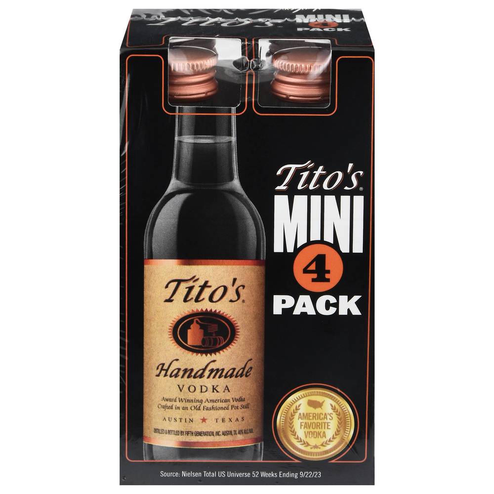 Tito's Mini Handmade Vodka (4 x 1.76 oz)