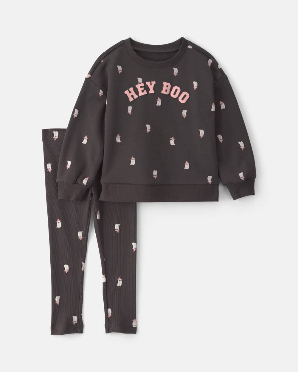 Carter's Toddler Girl Halloween Hey Boo French Terry Pullover & Pant Set, 4T, Black
