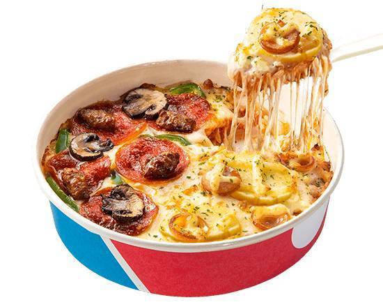 ピザライスボウル ドミノ・デラックス＆マヨじゃが Pizza Rice Bowl Domino's Deluxe & Mayo Jaga