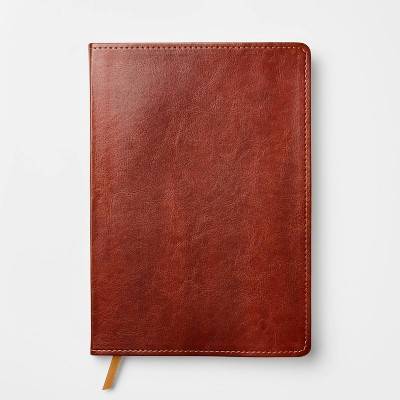 Threshold Leatherette 192pg Ruled Journal, Dark Brown