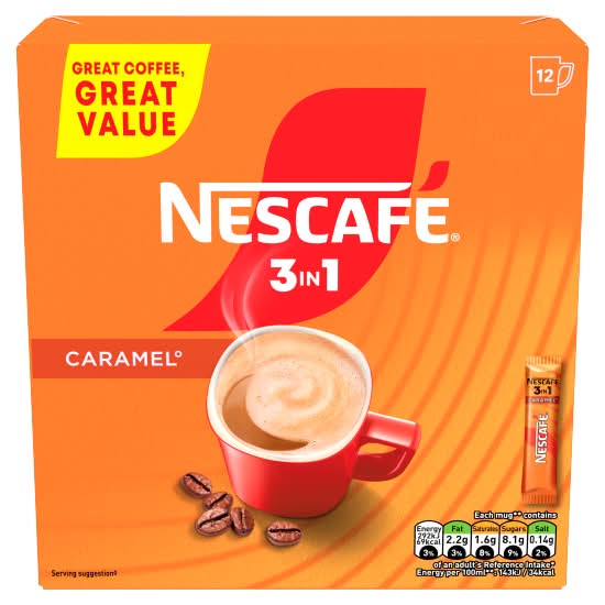 Nescafé Caramel, 3 In 1 Instant Coffee (12 pack)