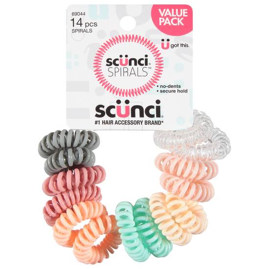 Scunci Spirals Matte/Solid Value pack (14 ct) (multicolor)