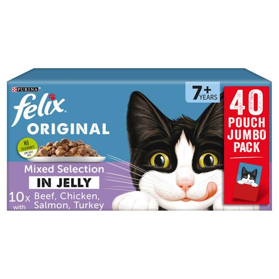 FELIX Senior Mixed Selection in Jelly Cat Food 40 x 100g (4000g)