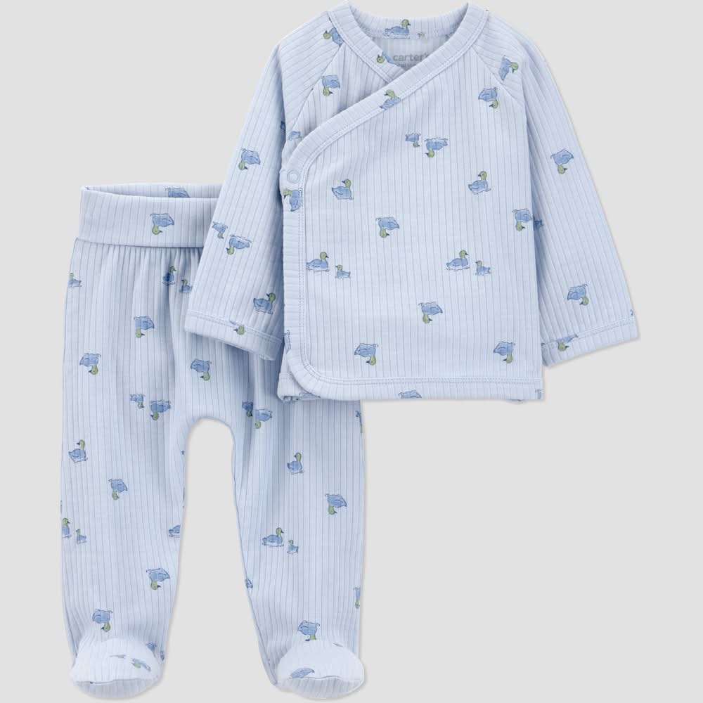Carter's Just One You Baby Boys Duck Top & Bottom Set, Newborn, Blue (2 ct)