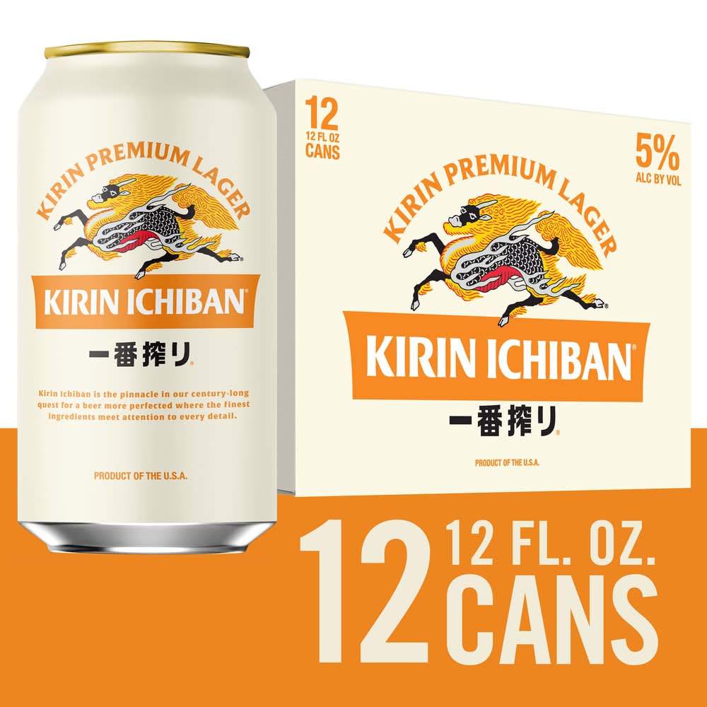 Kirin Ichiban Premium Lager Beer (12 x 12 fl oz)