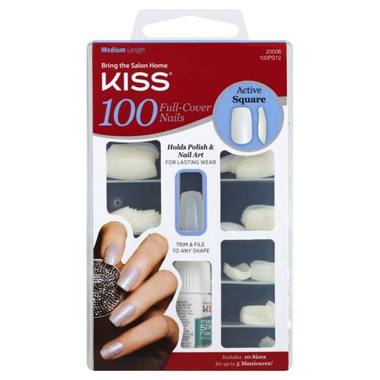 Kiss 100 Full Cover Nails - Active Square