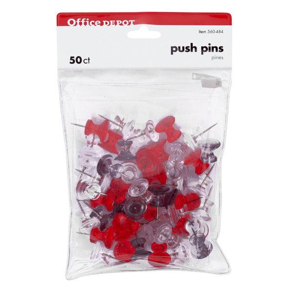 Office Depot Brand Pushpins Assorted Colors