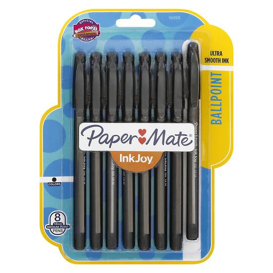 Paper Mate Inkjoy Medium Point Ball Point Black Pens (8 ct)