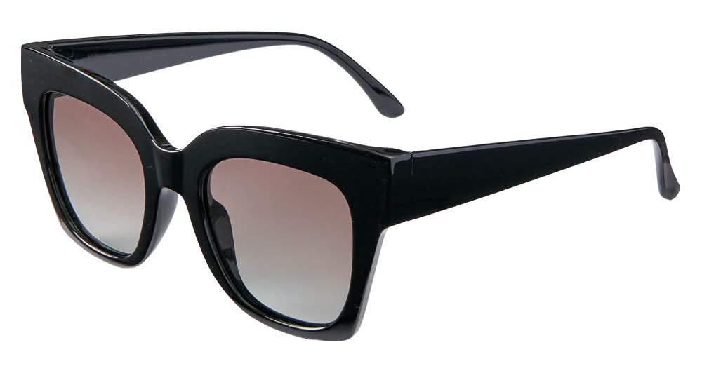 Serra Black Square Polarized Sunglasses