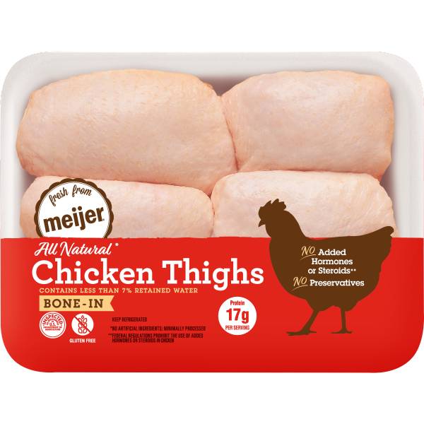 Meijer All Natural Bone-In Chicken Thighs