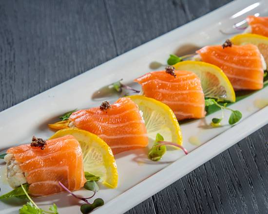 Salmon with Blue Crab