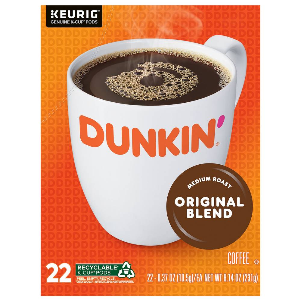 Dunkin' Original Blend Medium Roast Coffee (8.14 oz, 22 ct)