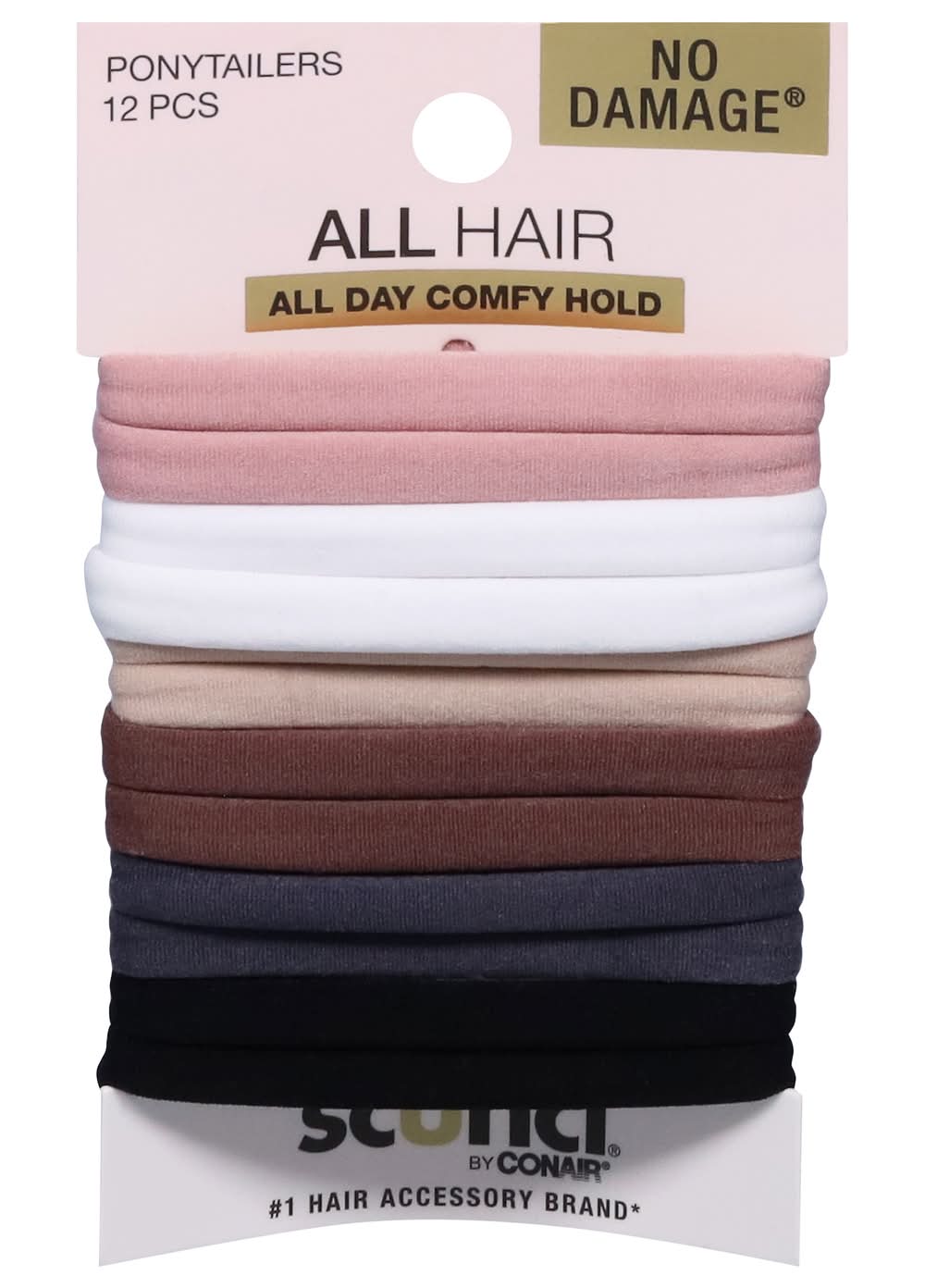 Scunci No Damage All Hair Ponytailers, Assorted (10 g, 12 ct)