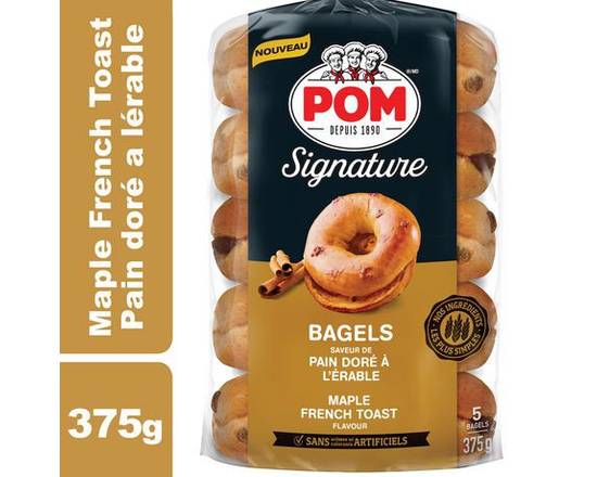 Pom · Bagels Signature à saveur de pain doré à l'érable (5 unités, 375 g) - Signature maple French toast bagels (375 g)