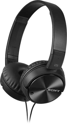 Sony - Noise Cancelling Wired On-Ear Headphones - Black