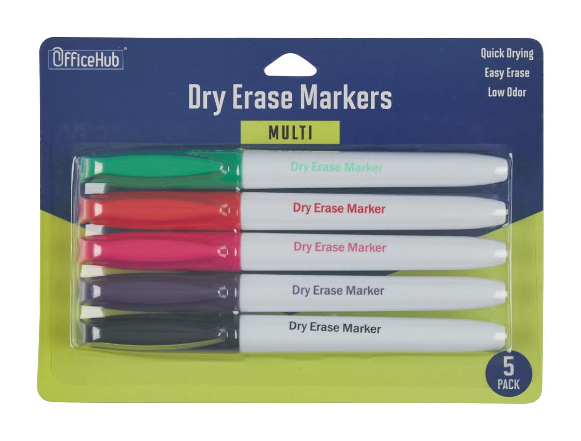 OfficeHub Dry Erase Markers, Assorted (5 ct)
