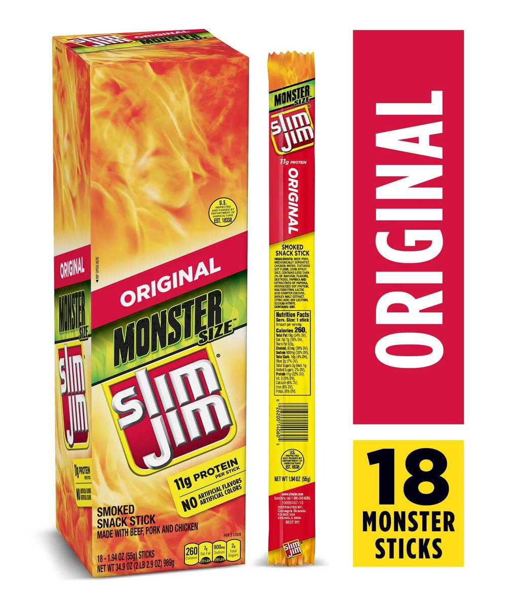 Slim Jim Original Beef,Chicken,Pork Stick Monster Size