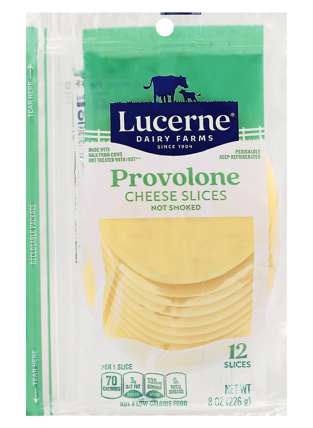 Lucerne Provolone Cheese Slices (8 oz, 12 ct)