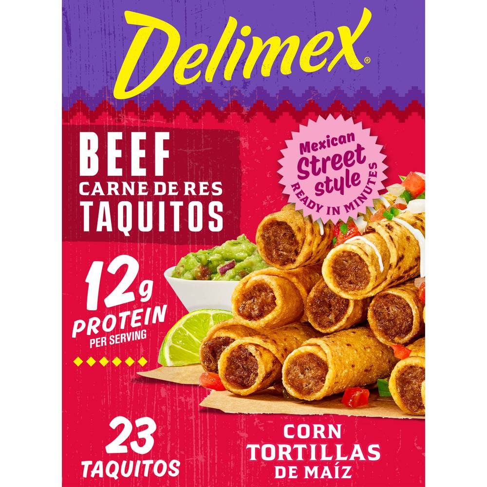 Delimex Authentic Street-Style Flavor Shredded Beef Taquitos (23 ct)