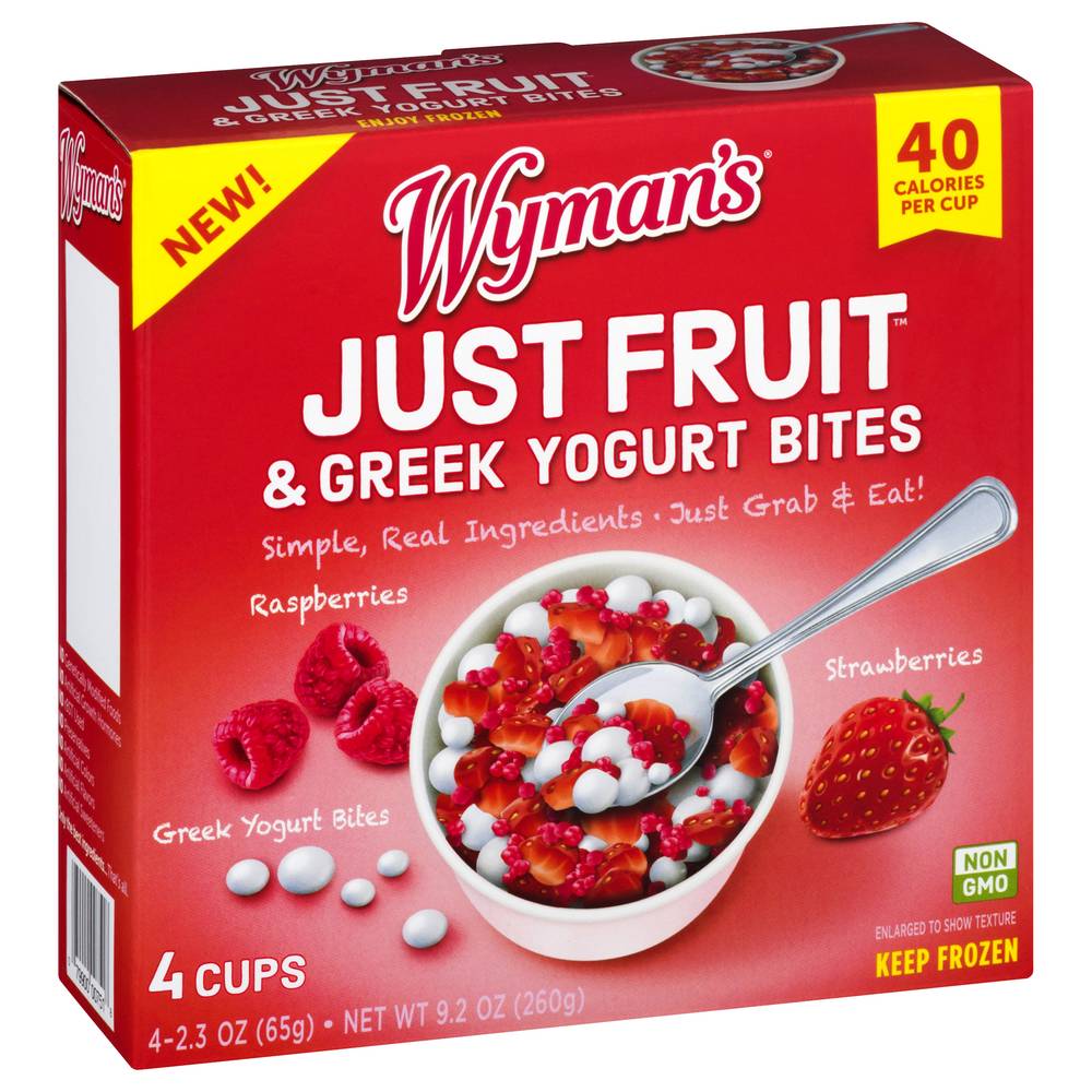 Wyman's Raspberries Strawberries Just Fruit & Greek Yogurt Bites