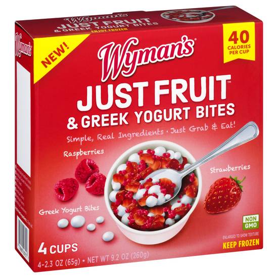 Wyman's Raspberries Strawberries Just Fruit & Greek Yogurt Bites