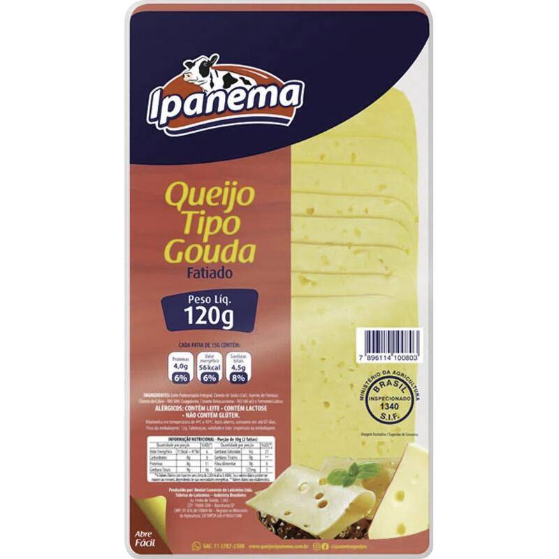 Ipanema queijo tipo gouda fatiado (120g)