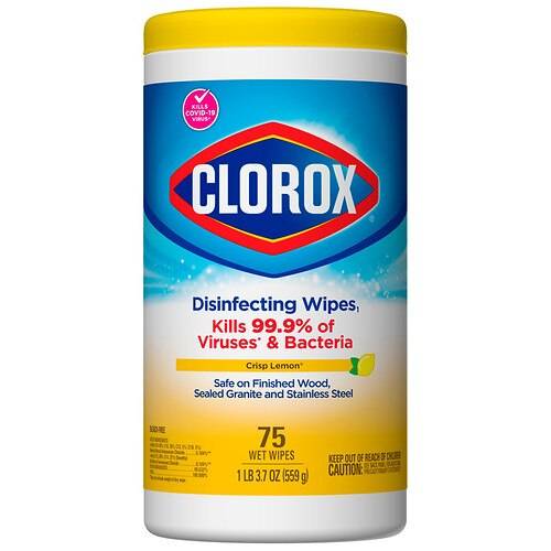 Order Clorox Disinfecting Wipes, Bleach Free Crisp Lemon - 75.0 ea food online from Walgreens store, Chino on bringmethat.com