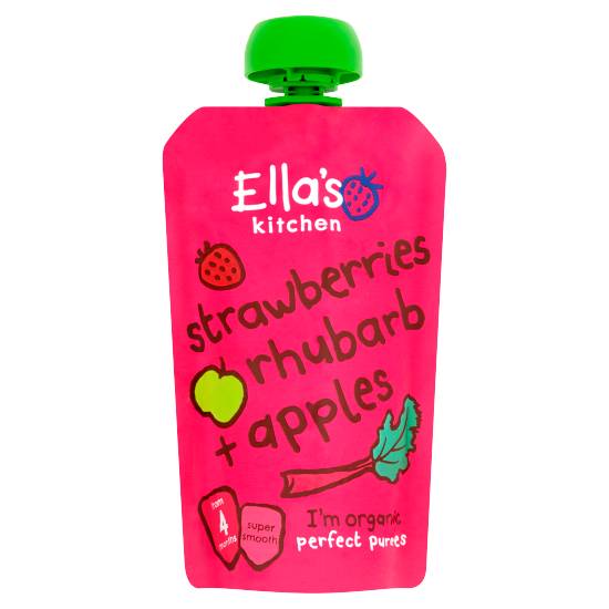 Ella's Kitchen Organic Strawberries, Rhubarb and Apples Baby Food Pouch 4+ Months