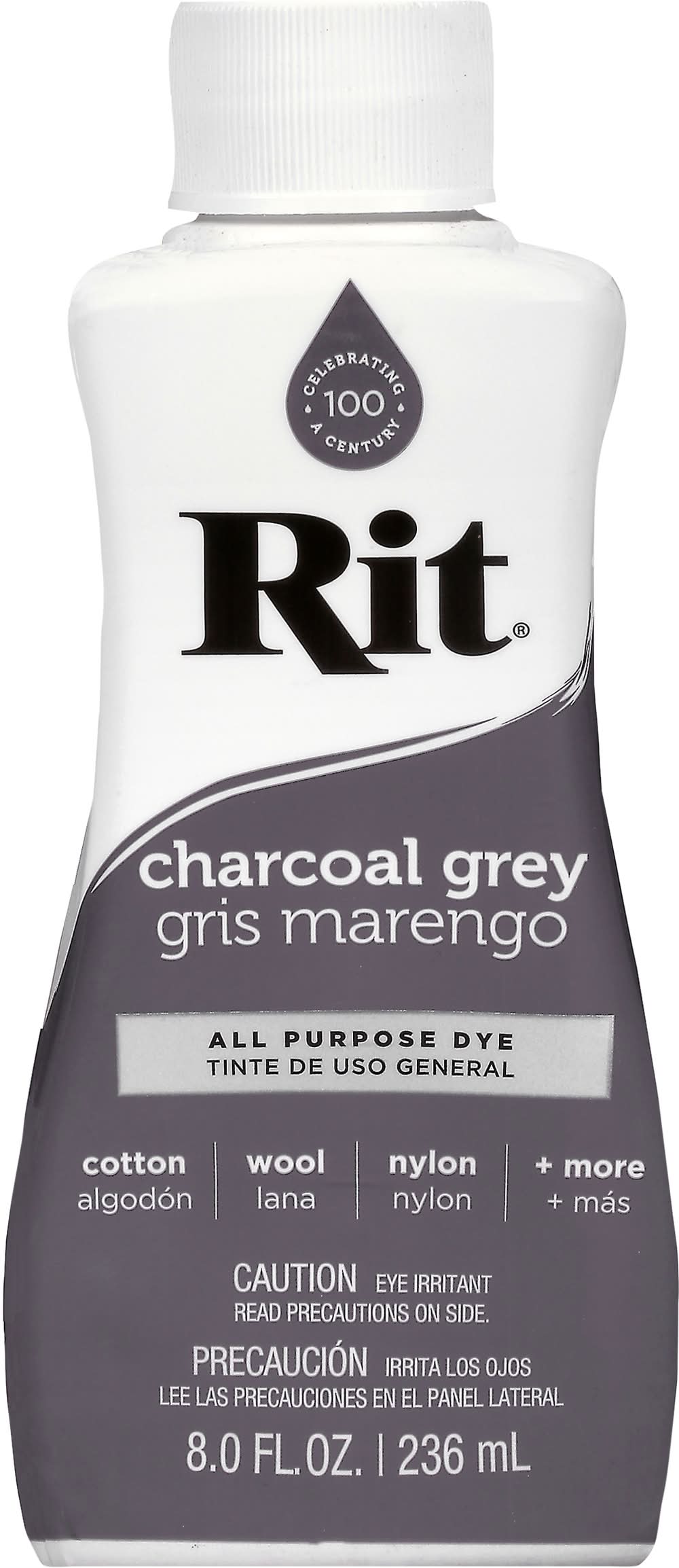 Rit All Purpose Dye Liquid, Charcoal Grey (8 fl oz)