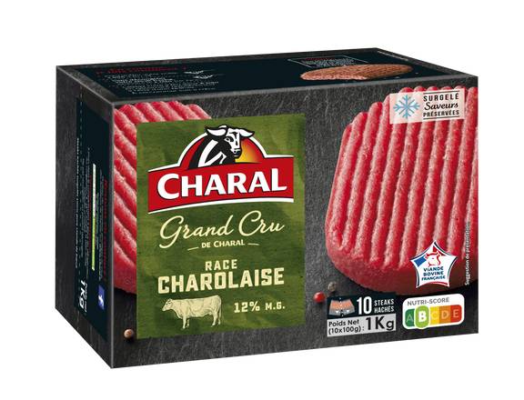 Charal - Steacks hachés de charolais grand cru (10 pièces)