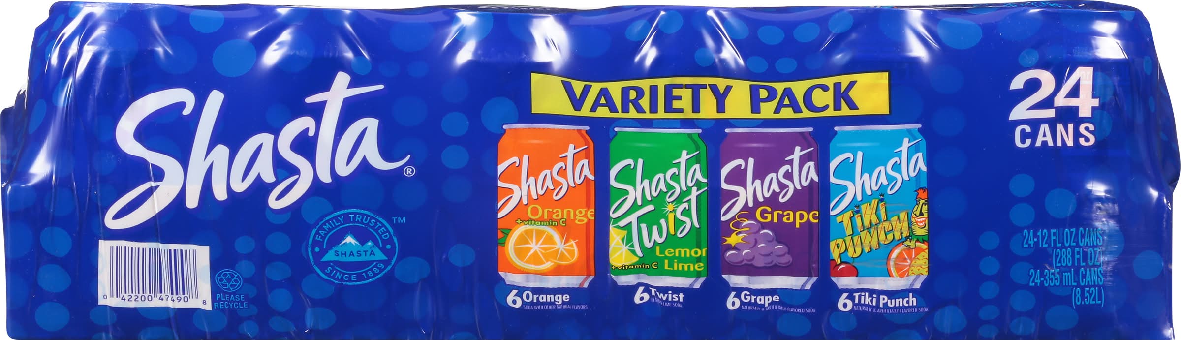 Shasta Variety pack Soda, Assorted (24 x 12 fl oz)